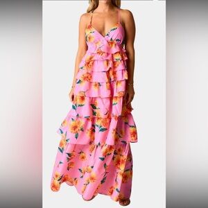 NEW BUDDYLOVE Callie tiered maxi dress in sunflower